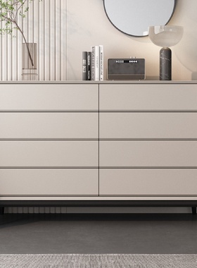 厂家直销意式极简岩板实木八斗柜客厅玄关收纳柜卧室床尾抽屉柜子