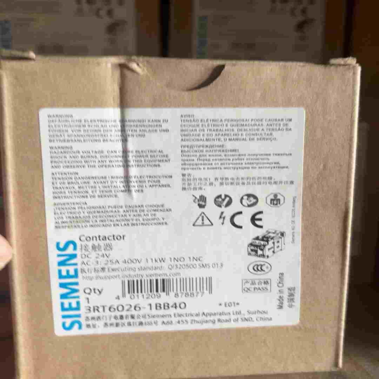 询价~接触器3RT6026-1BB40 24VDC