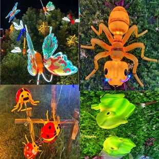 饰灯光 LED动态仿真蚂蚁蚂蚱昆虫公园景观文旅夜游亮化工程草坪装