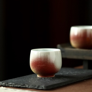 品茗杯 景德镇溪红窑变茶杯个人杯女士主人杯美人醉鸡蛋杯陶瓷中式