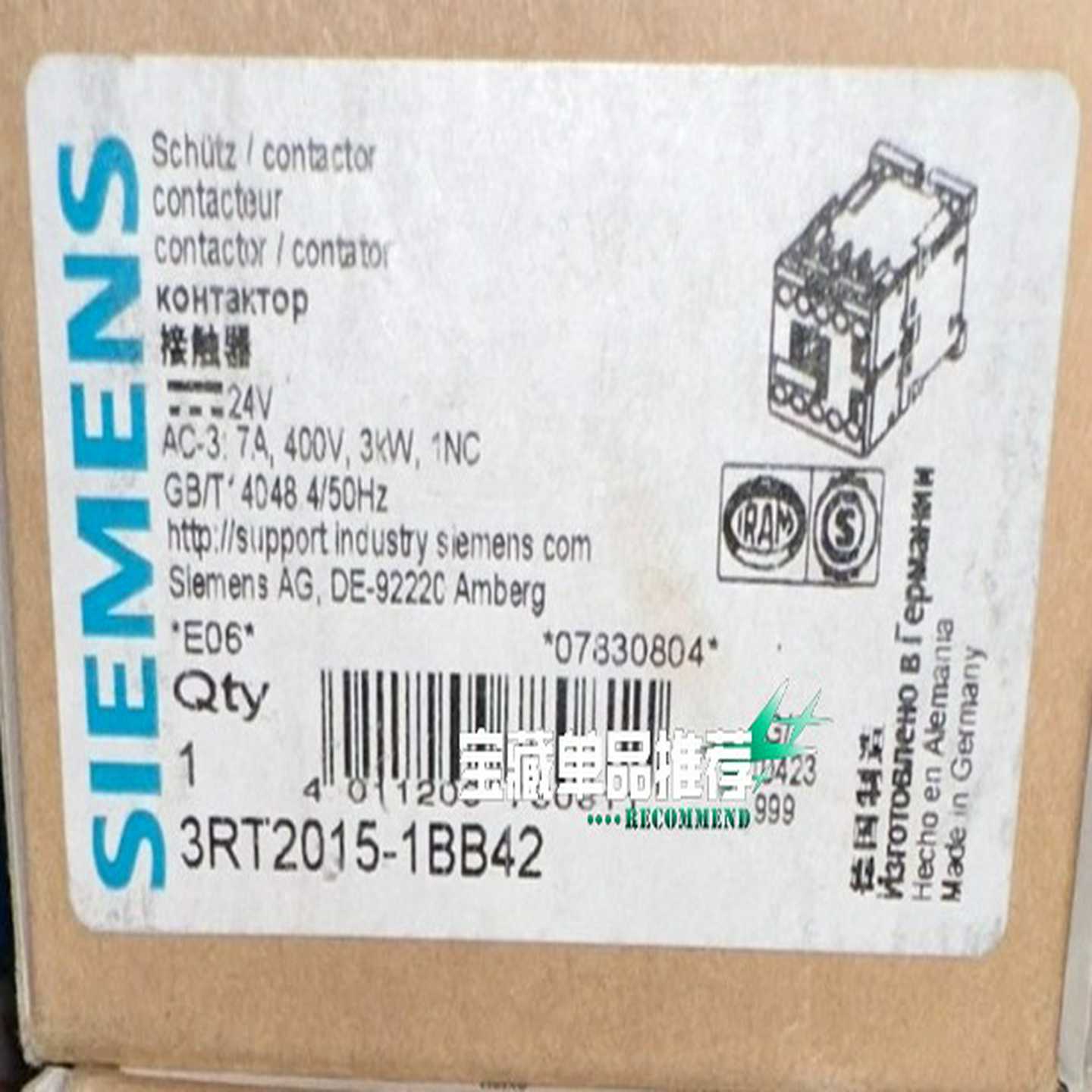 3RT2015-1BB42低压接触器库存货！包装询价