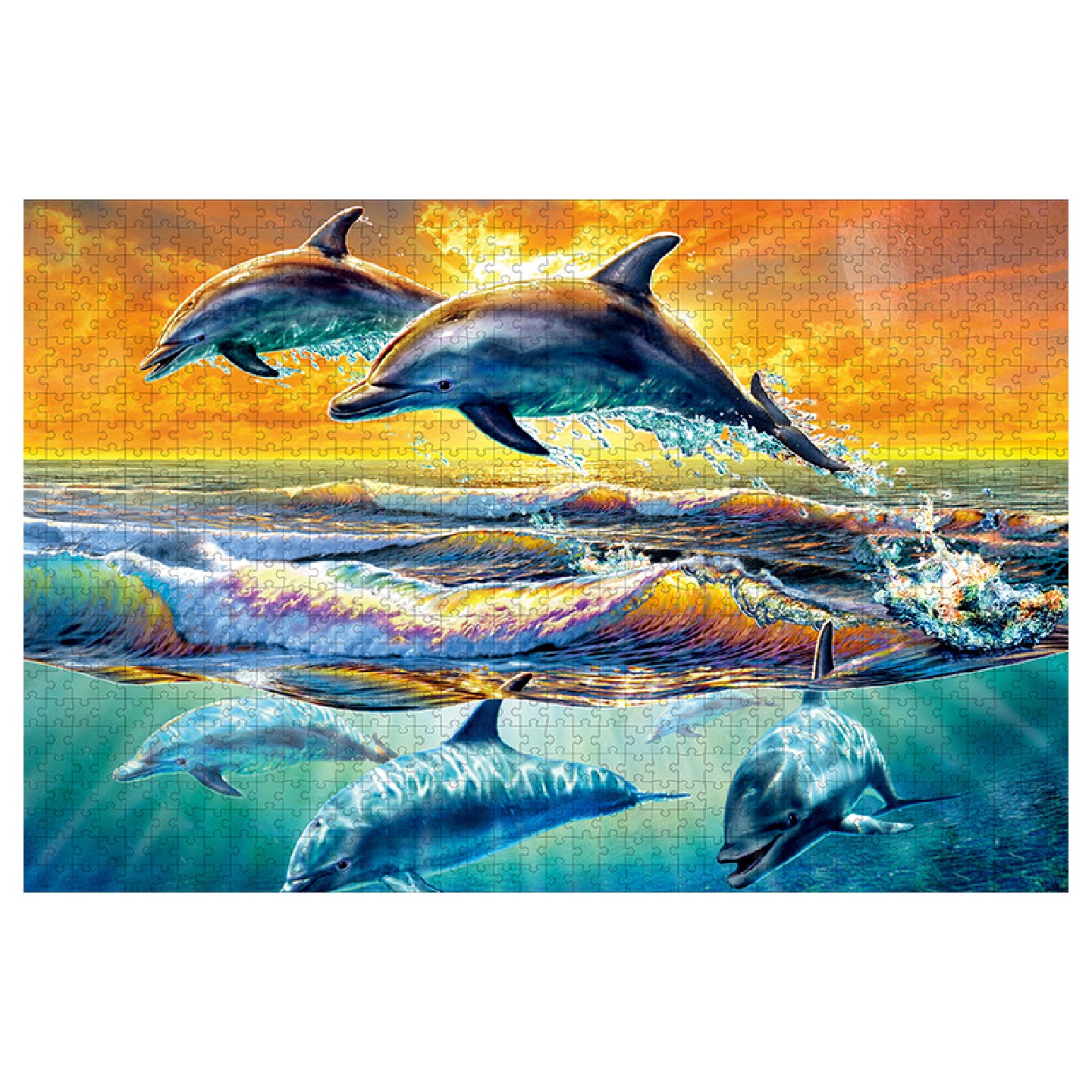 拼图1000片大型解压解闷趣味玩具海底儿童益智动物拼图玩具批发