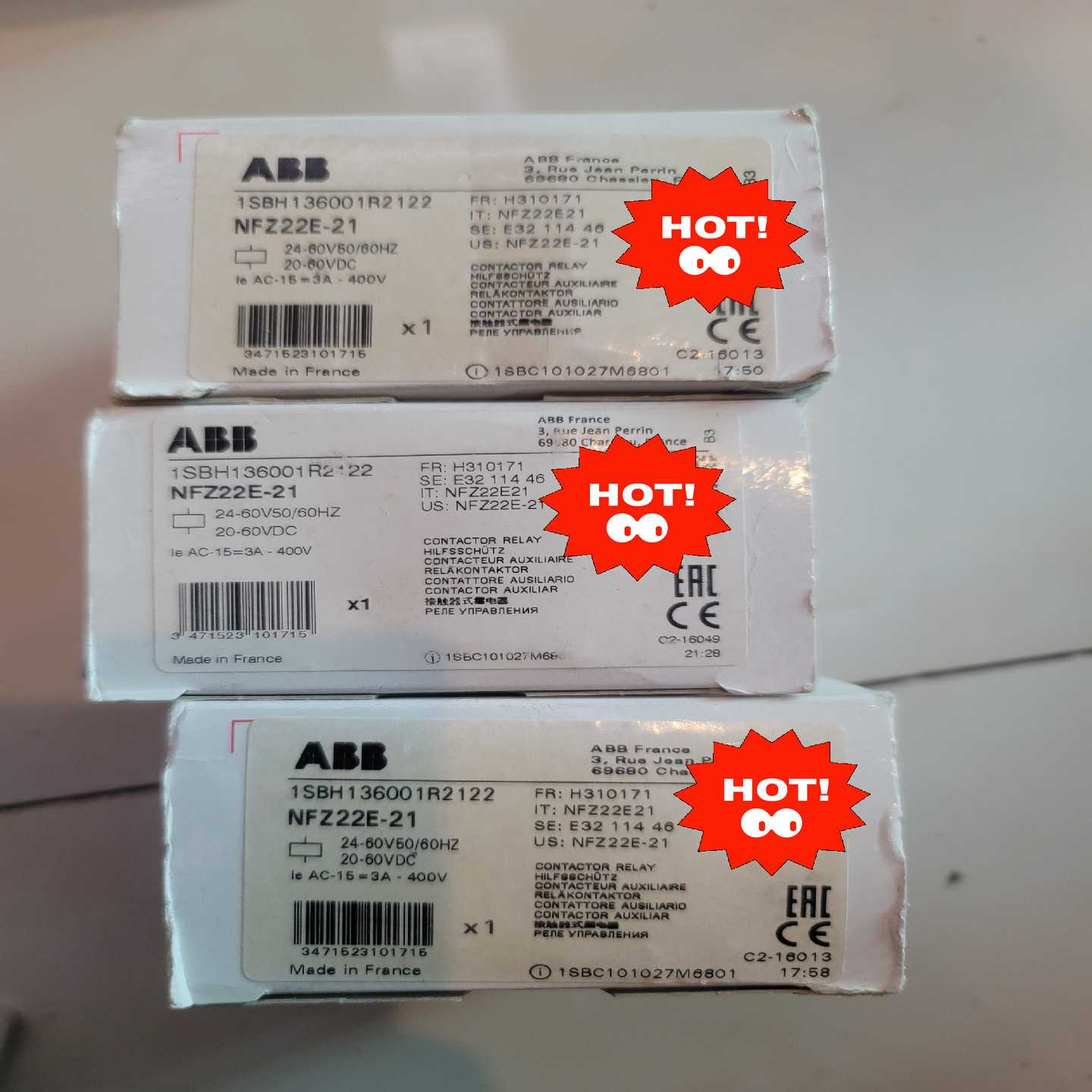 ABB中间继电器NFZ22E-21*24-60VAC2，议价