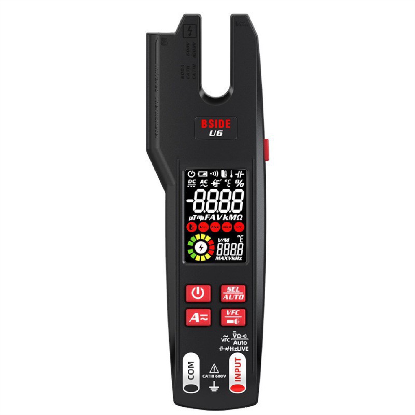 BSIDE艾默彩屏充电智能U型电流万用表高精度钳型表FLUKE福禄克T6