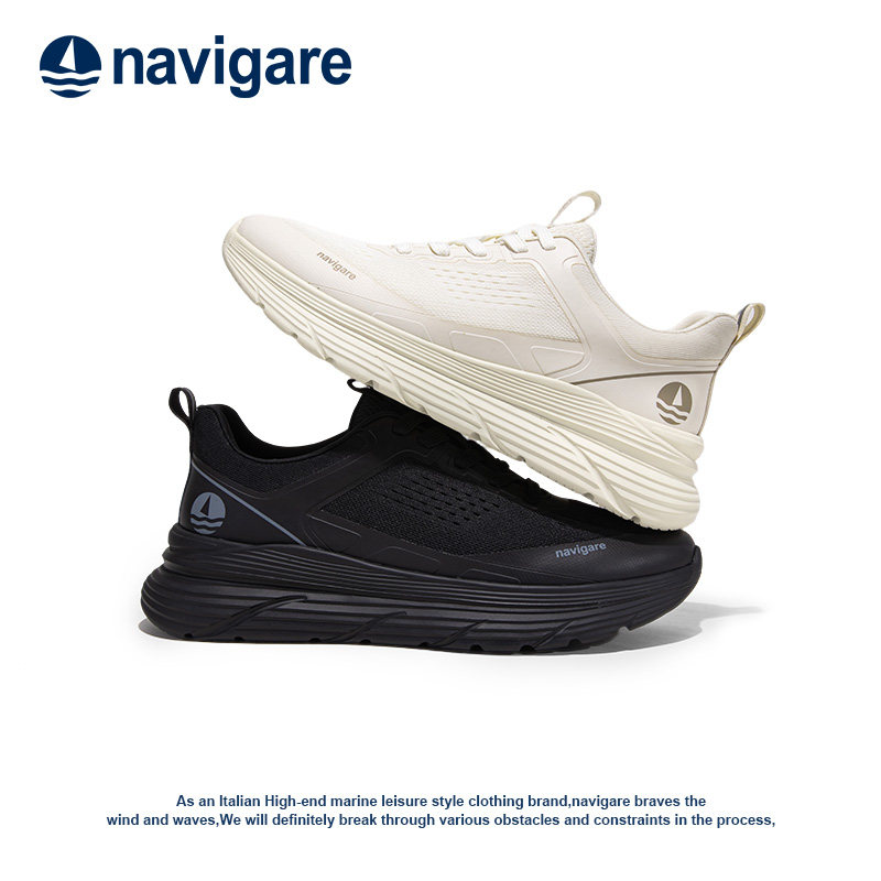 Navigare/纳维凯尔小帆船2025秋新款网面透气舒适百搭男士运动鞋
