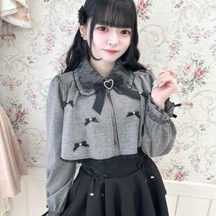 小巧RJT上衣抵肩 女士喇叭罩衫蝴蝶结层叠褶边衬衫