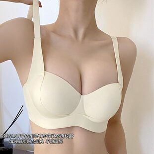 小胸显大聚拢内衣女馒头杯平胸专用加厚5CM文胸罩无痕提拉调整型