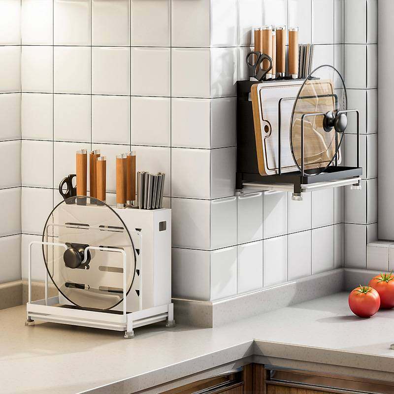 厨房刀架置物架多功能免打孔菜刀放置筷子笼砧板架一体刀具收纳盒,厨房/烹饪用具,刀架,淘宝优惠券,粉丝福利购,淘宝优惠卷