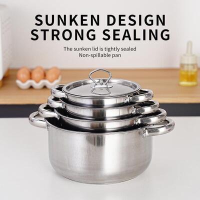 跨境货源复底套装锅15PCS pots set不锈钢锅具套装35PCS锅具套组