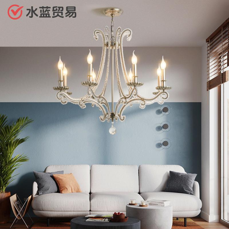 美式轻奢吊灯欧式水晶客厅餐厅卧室房间别墅家装艺术高档灯具