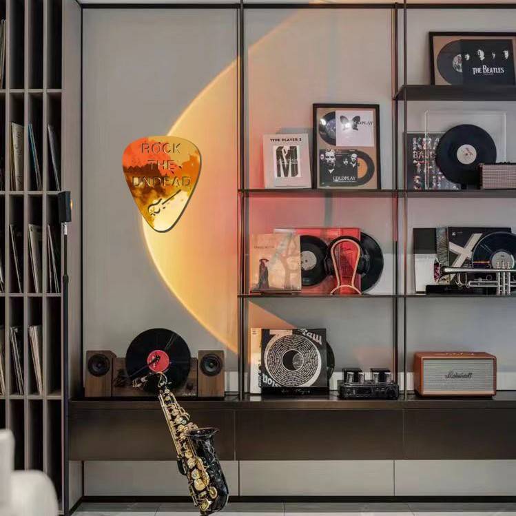 亚马逊新品铁艺金属music蛋，吉他拨片造型壁挂装饰