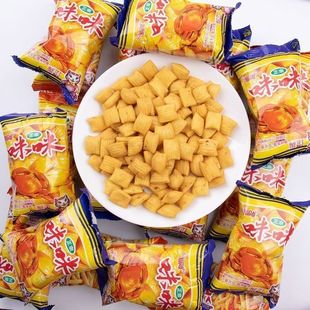 爱尚咪咪虾条蟹味粒80包儿童解馋办公室小零食大礼包休闲食品小吃
