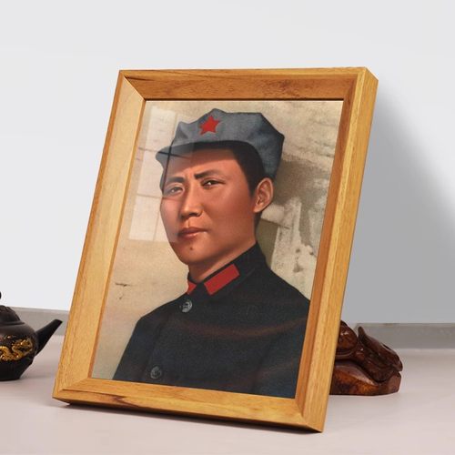 青年毛主席画像一九三六年相框