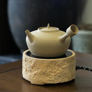 戈壁电陶炉小型煮茶炉侧把手工砂铫烧水壶潮州功夫茶壶家用煮茶器