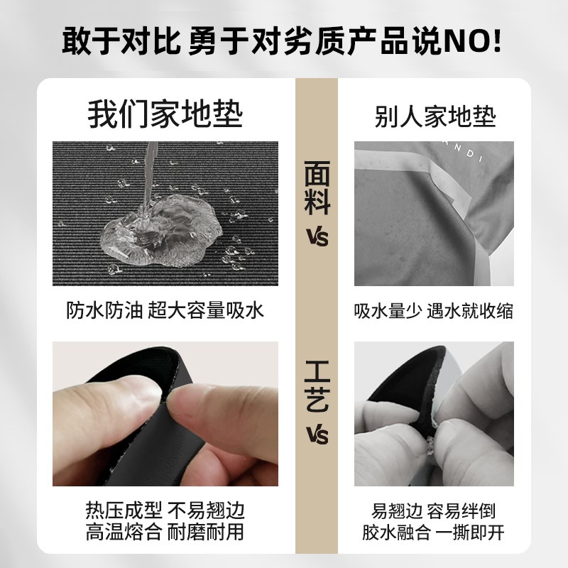 厨房地垫硅藻泥防油防滑吸水垫高级感耐脏免洗脚垫家用地板贴