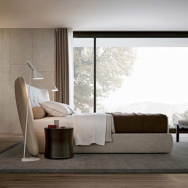 QSRever 宽屏床Toppinis意大利Poliform布艺双人床意式极简1.8米