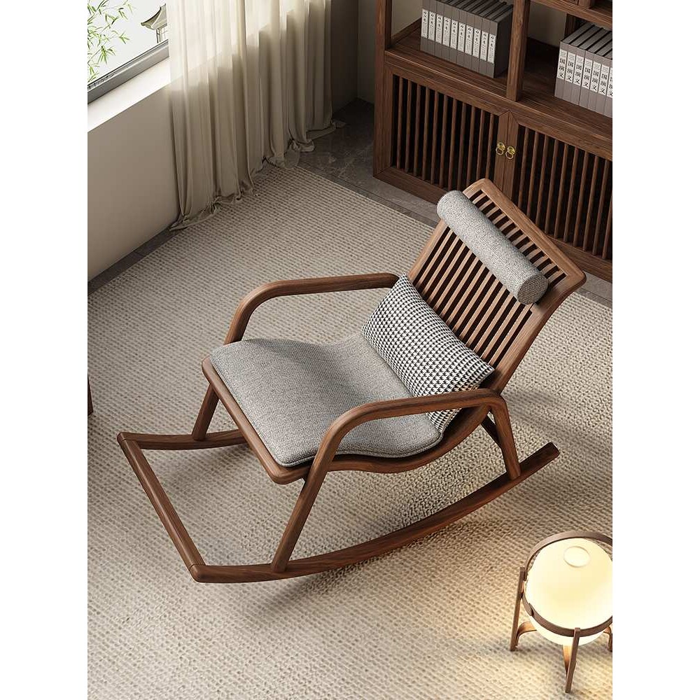 A9L北欧白蜡木全实木摇摇椅客厅躺椅懒人沙发椅阳台午睡休闲逍遥