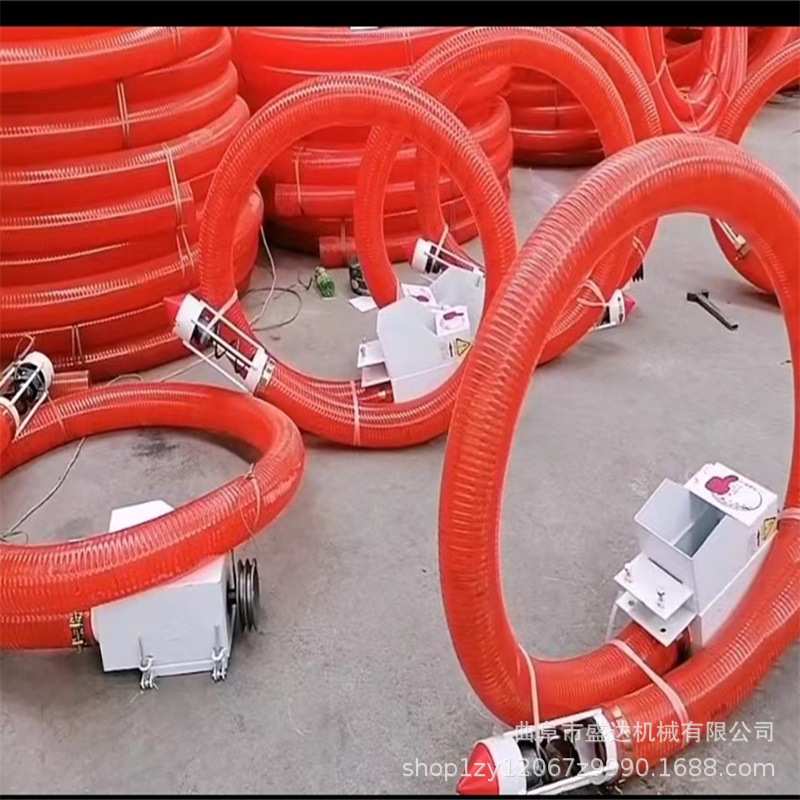 家用弹簧蛟龙软管吸粮机4寸5米软管抽料机红色牛筋管吸料机
