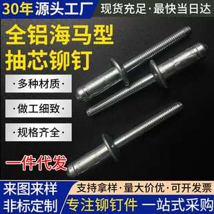 跨境铆钉全铝海马拉钉抽芯铆钉铁拉钉圆头铆钉拉铆钉铝制拉铆钉厂