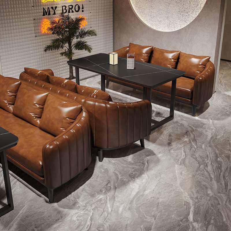 复古工业风餐吧咖啡厅酒馆卡座沙发酒吧清吧烧烤店商用桌椅组合