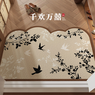 新中式入户地垫异形丝圈入户门地毯轻奢高级防滑垫大门口进门脚垫