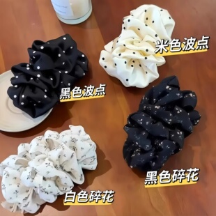 韩系波点泡泡香蕉夹竖夹2025新款半扎发夹后脑勺马尾一字扭扭夹女