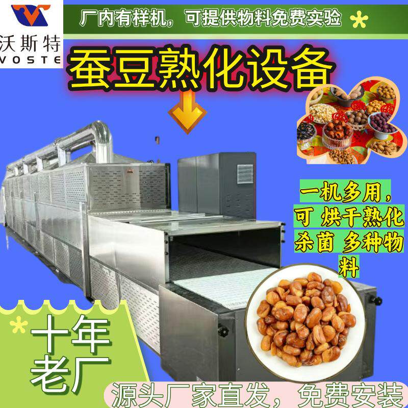 源头工厂新型蚕豆熟化设备 坚果杂粮烘焙熟化烘干杀菌微波烘干机