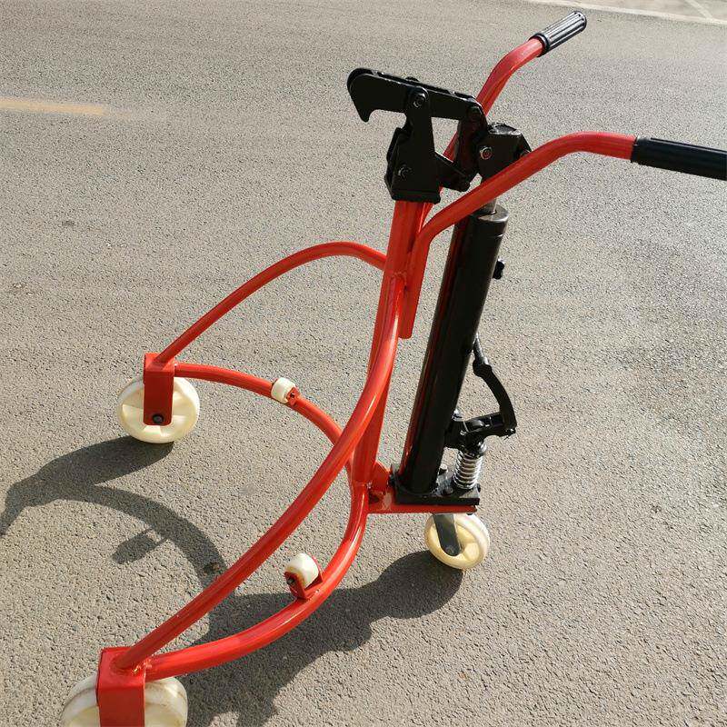 塑料桶圆桶手动液压装卸车叉车手推铁桶搬运车咬嘴油桶搬运车液压