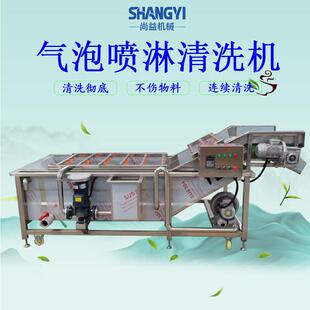 万年青气浪清洗机器山野菜去泥沙清洗机绿叶蔬菜连续清洗流水线