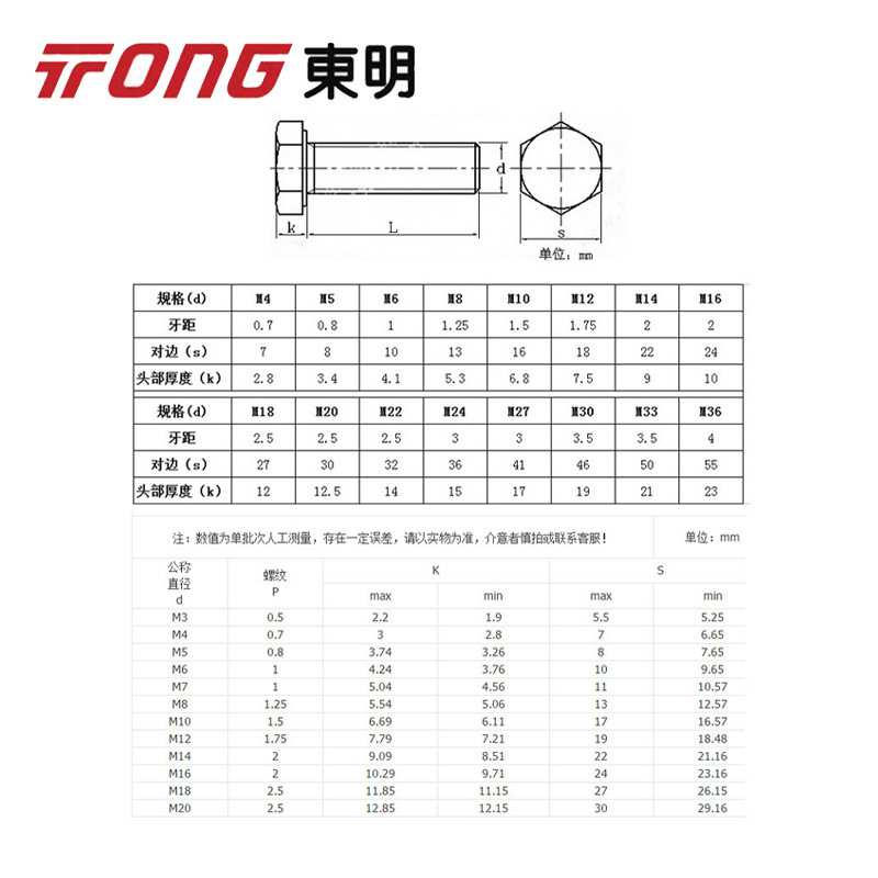 东明304不锈钢DIN933M12M14M16 外六角A2-70六角头螺栓全牙螺丝