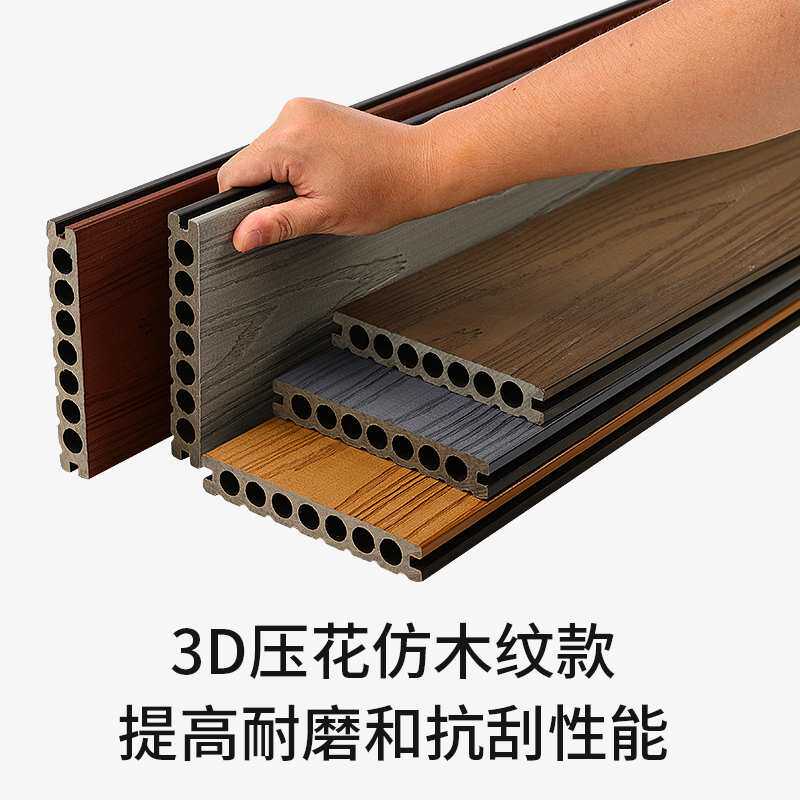 ?塑木地板户外露台压花室外二代共挤庭院花园仿木纹塑木地板
