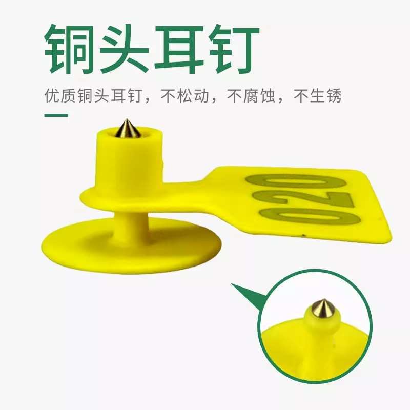 加大牛耳标大号牛耳标牌带字铜头公钉奶牛耳标牌加大牛耳标牌大号