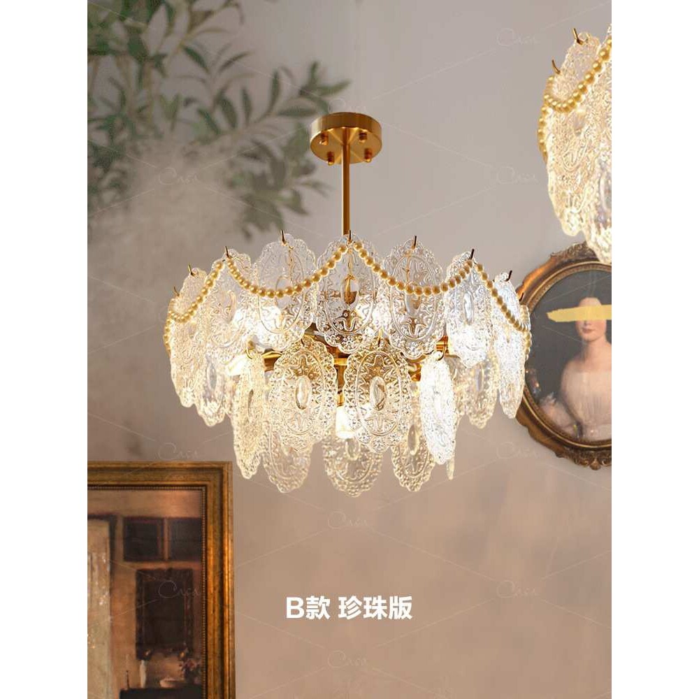 全铜法式客厅吊灯轻奢casa餐厅灯复古灯饰高档大气灯具后现代卧室