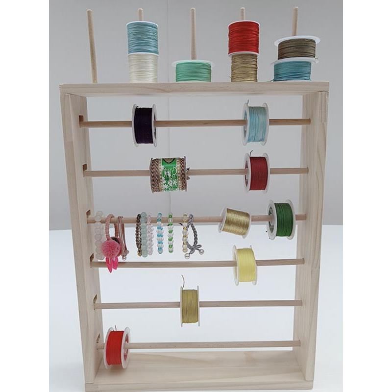 织带胶圈宝塔线缝纫线渔线玉线架蜡线架实木线架子桌面收纳置物架