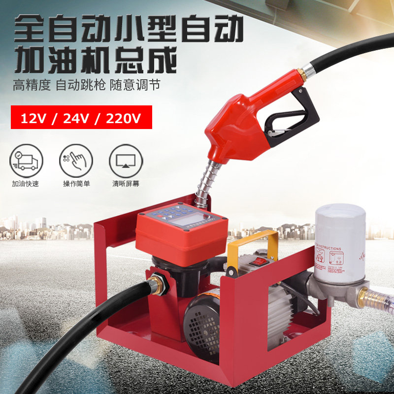 12v24v220V车载小型加油机电动抽油泵大流量柴油泵全自动电子计量