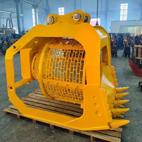 挖机破碎筛分斗 液压旋转滚筒筛 碎石煤矿破碎筛分斗液压筛破碎斗