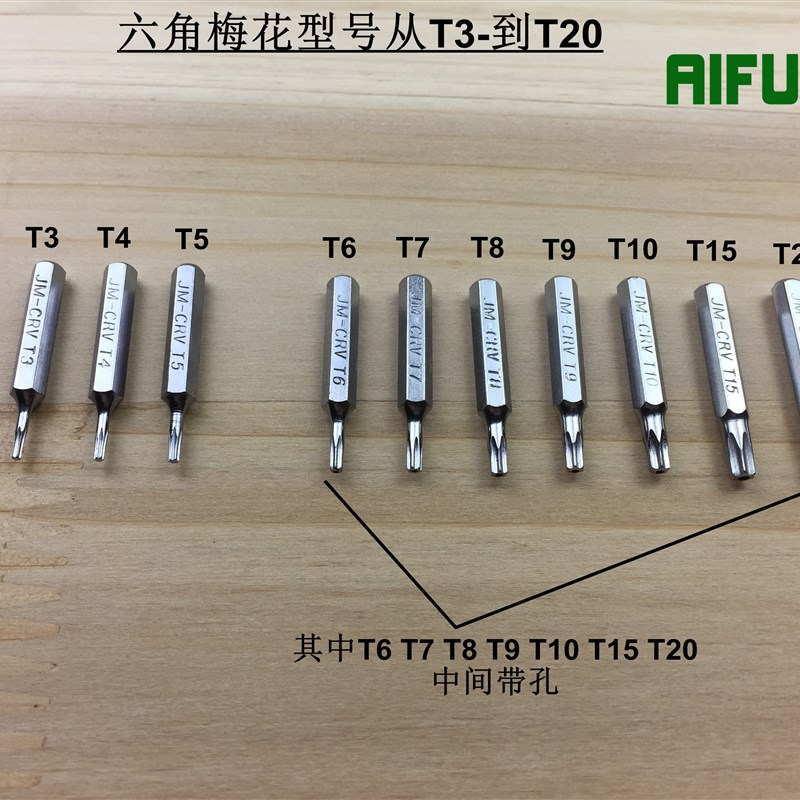 T2T3T4T5T6T7T8T9T10T15T20T25花键内六角扳手六角梅花螺丝刀套装