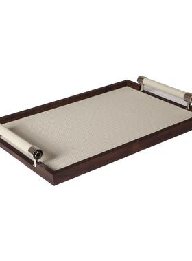 轻奢高端创意木质装饰品样板间样品屋展示中心客厅原面木色托 托