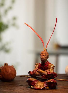 紫砂孙悟空齐天大圣鱼缸造景摆件创意客厅桌面斗战胜佛汽车装饰品