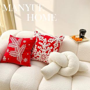 蔓越家 北欧ins复古轻奢毛绒抱枕客厅沙发可爱抱枕套样板间靠垫