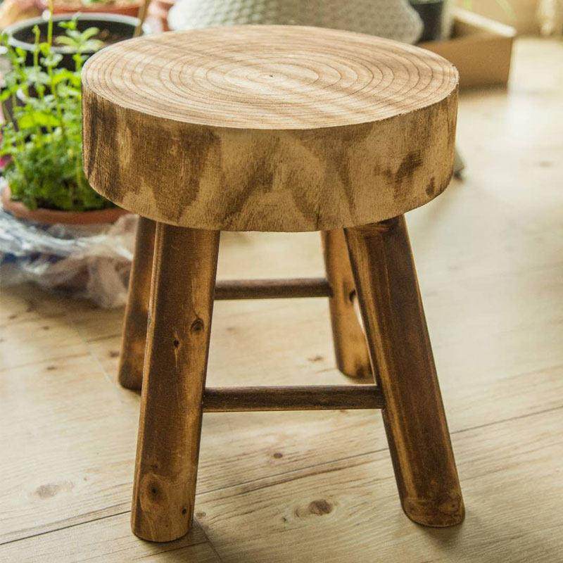 实木小板凳家用复古凳子方凳矮凳客厅凳户外庭院花盆架碳化防腐凳,住宅家具,其它凳子,淘宝优惠券,粉丝福利购,淘宝优惠卷