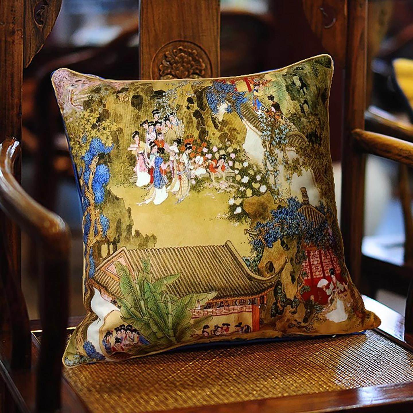 新中式沙发靠垫大观园绒布抱枕鸡翅木圈椅腰靠枕正长方形拆洗枕皮,居家布艺,靠垫/抱枕,淘宝优惠券,粉丝福利购,淘宝优惠卷