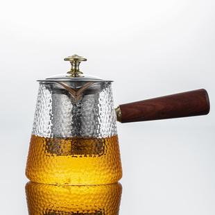 玻璃侧把防烫泡茶壶家用不锈钢过滤水壶耐高温加厚泡茶杯茶具套装