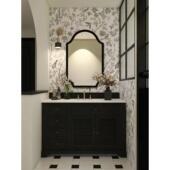 ins风不规则浴室化妆镜少女卧室led发光梳妆镜简约黑色异形装 饰镜