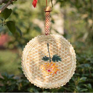 散步高颜值网红中国风新中式手工蒲扇团扇扇子古风汉服女儿童圆扇