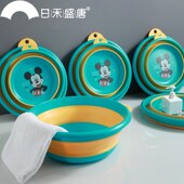 可折叠脸盆宿舍家用学生洗衣脸盆便携式 旅行压缩大小号塑料盆水盆
