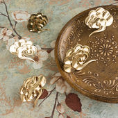 轻奢复古新中式 金色祥瑞祥云橱柜门衣柜橱柜抽屉斗柜小拉手把手