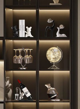 轻奢酒柜摆件组合高级感小众套装家居客厅电视柜软装饰品
