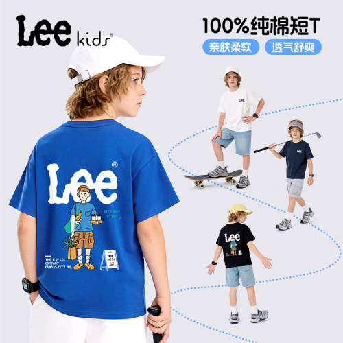 LeeKids童装男童短袖T恤2026新款中大童潮酷帅气体恤衫儿童半袖夏