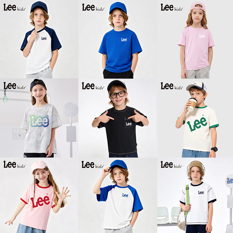 【断码清仓】LeeKids童装男童短袖t恤夏季女童洋气上衣儿童夏装薄